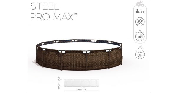 bestway steel pro max rattan 366 x 100 cm